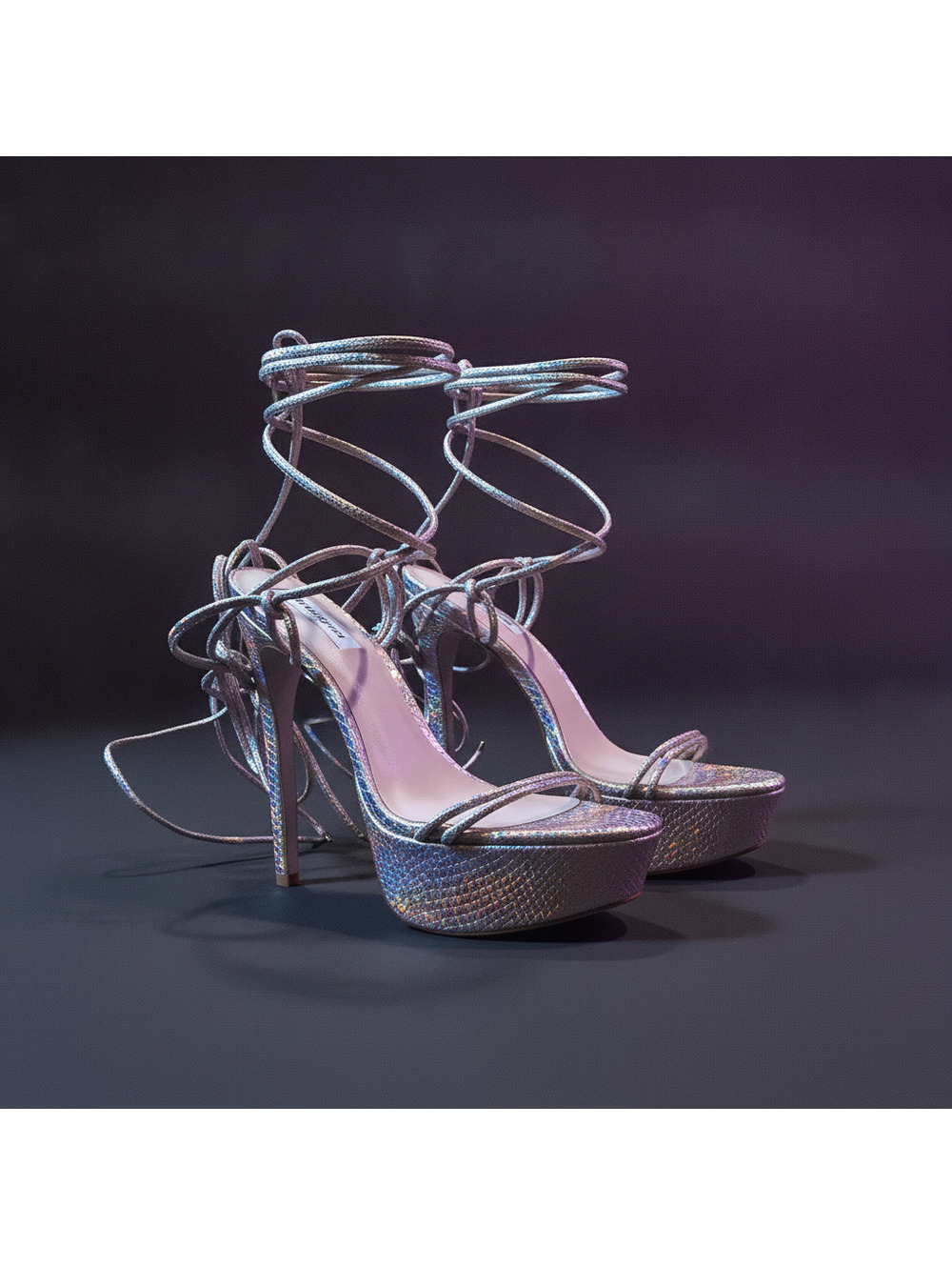 Steve Madden Platform Strappy Heels Silver 9.5 Women